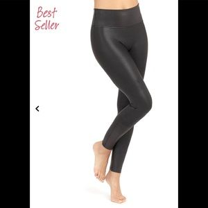 NWT SPANX FAUX LEATHER LEGGINGS BLACK SZ SMALL